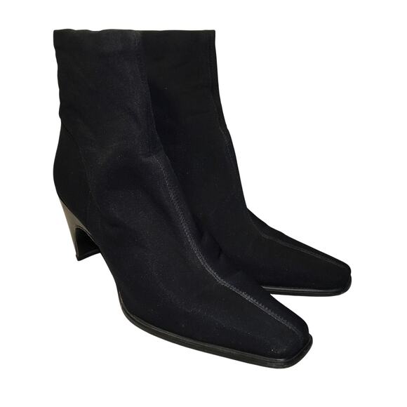 Stuart Weitzman Neoprene Sock Boot Womens 7.5 Narrow Black Bootie Minimalist Y2K - Picture 2 of 12